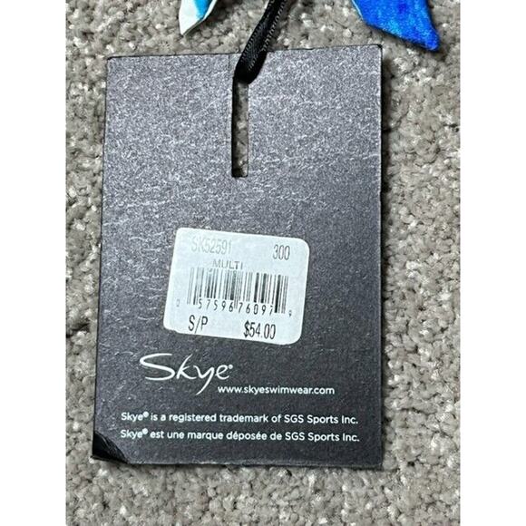 Skye Bikini Swim Bottom Womens Small Side Tie Blue White Striped Stretch - Picture 8 of 8